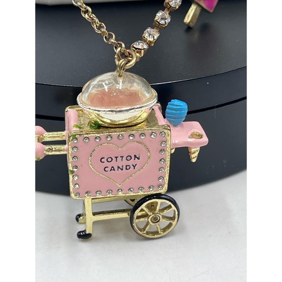 Vintage Betsey Johnson Cotton Candy Machine Popsicle Sweet Charm Chain Necklace - Picture 4 of 16